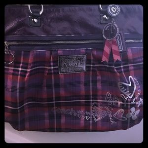 Coach Poppy Tartan Purple Multicolor Handbag